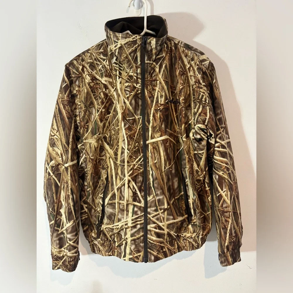Cabela’s Men’s Medium Camo Water Fowl Hunting Jacket Lightweight Zip Up
